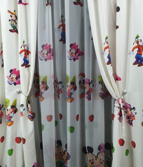 Set 2 draperii cu perdea MASTEL pentru copii model MM