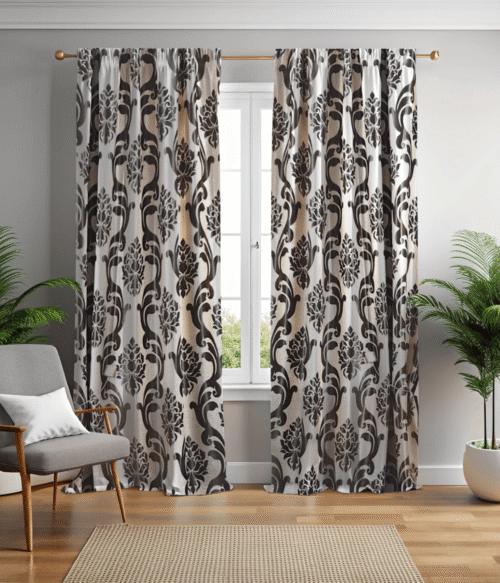 Set 2 draperii black-out MASTEL culoare bej-maro B11