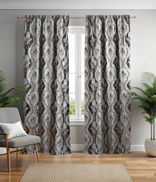 Set 2 draperii black-out MASTEL culoare bej-maro B13