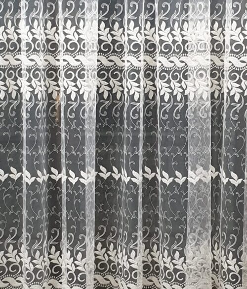 Perdea brodata MASTEL ivoire model BR5 confectionata cu rejansa