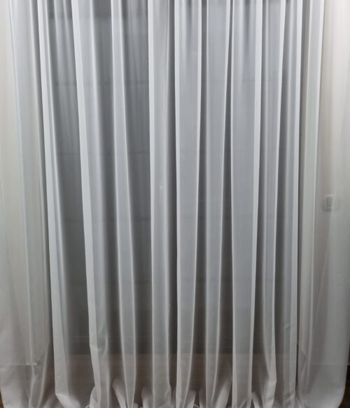 Perdea voal simplu MASTEL cu rejansa culoare alb