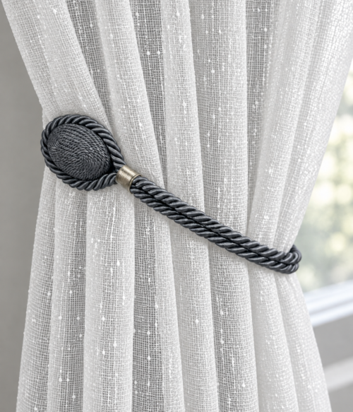 Accesoriu magnet pentru prindere perdele si draperii culoare Gri antracit