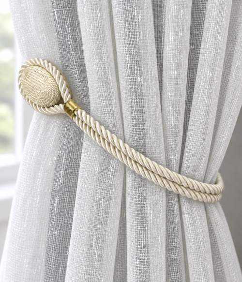 Accesoriu magnet pentru prindere perdele si draperii culoare Crem deschis