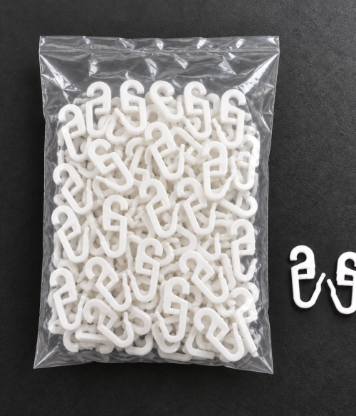 Călăreți albi (cleștișori din plastic) pentru inele metalice / galerii – 100 buc