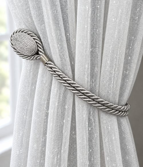 Accesoriu magnet pentru prindere perdele si draperii culoare Gri deschis