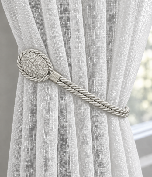 Accesoriu magnet pentru prindere perdele si draperii culoare Gri crem