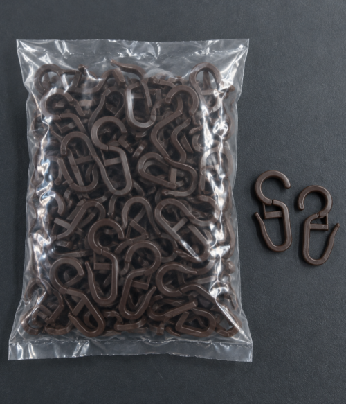 Călăreți (cleștișori din plastic) pentru inele de lemn / galerii de lemn – Wenge – 100 buc
