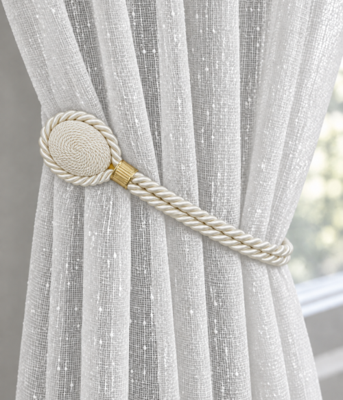 Accesoriu magnet pentru prindere perdele si draperii culoare Ivoire