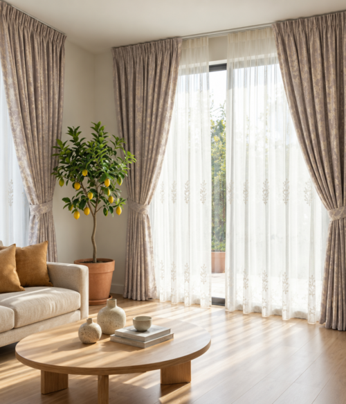 Set 2 draperii MASTEL catifea black-out luxury cu model grej confectionate cu rejansa