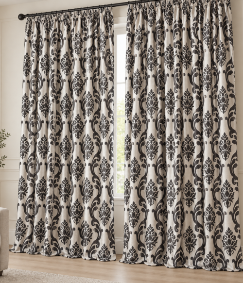 Set 2 draperii black-out MASTEL culoare bej-maro B11